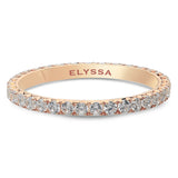 14K Gold 2mm French Cut All Around Diamond Wedding Band