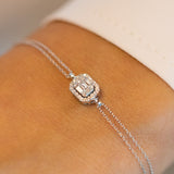 14K Gold Baguette and Round Diamond Bracelet