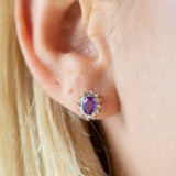 14K White Gold Amethyst Earrings