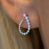 14K Gold Diamond Cluster Earrings