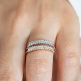 14K Gold Half Eternity Straight Baguette Diamond Wedding Band