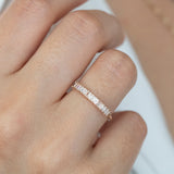 14K Gold Half Eternity Straight Baguette Diamond Wedding Band