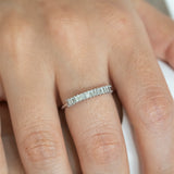 14K Gold Half Eternity Straight Baguette Diamond Wedding Band