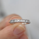14K Gold Half Eternity Straight Baguette Diamond Wedding Band
