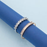 14K Gold Half Eternity Straight Baguette Diamond Wedding Band