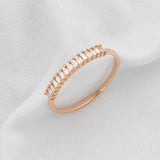 14K Gold Half Eternity Straight Baguette Diamond Wedding Band