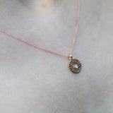 14K Rose Gold Diamond Crown Chakra Necklace