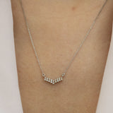 14K White Gold Baguette Diamond Necklace