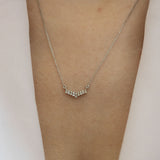 14K White Gold Baguette Diamond Necklace