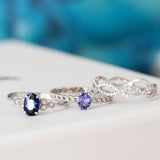 14K White Gold Round Cut Diamond Infinity Wedding Band