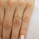 14K Rose Gold Diamond Open Twister Circle Ring