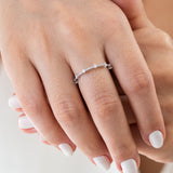 14K White Gold Round Cut Diamond Wedding Band