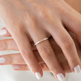 14K Rose Gold Baguette Cut Half Eternity Diamond Wedding Band