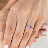 14K White Gold Oval Cut Tanzanite Engagement Ring