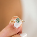 14K Yellow Gold Oval Cut Turmaline Engagement Ring