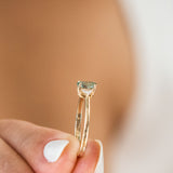 14K Yellow Gold Oval Cut Turmaline Engagement Ring