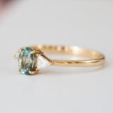 14K Yellow Gold Oval Cut Turmaline Engagement Ring