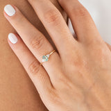 14K Yellow Gold Oval Cut Turmaline Engagement Ring