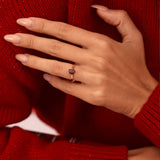 14K Rose Gold Baguette Cut Red Garnet Engagement Ring