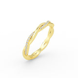 14K Gold Diamond Twist Wedding Ring