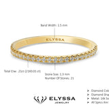 14K Gold 1.5mm Half Way Diamond Wedding Band