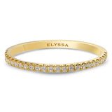 14K Gold 1.5mm Half Way Diamond Wedding Band