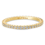 14K Gold 1.8mm French Cut All Around Diamond Wedding Band Gold Yellow