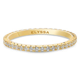 14K Gold 1.8mm French Cut All Around Diamond Wedding Band Gold Yellow