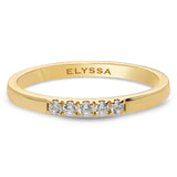 14K Gold 2mm 5 stone Diamond Wedding Band