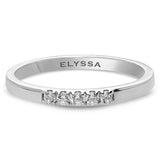 14K Gold 2mm 5 stone Diamond Wedding Band