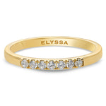 14K Gold 2mm 7 stone Diamond Wedding Band gold