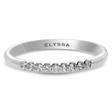 14K Gold 2mm 9 stone Diamond Wedding Band 15ct white gold