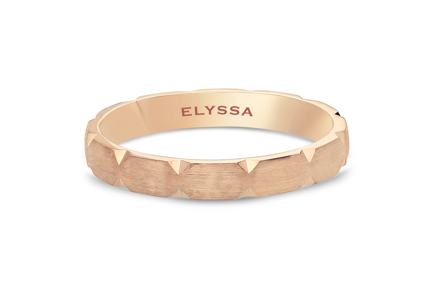 14K Gold 3mm Modern Wedding Band Rose Gold Elyssa Jewelry
