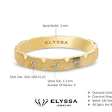14K Gold 3mm Modern Wedding Band with Diamonds