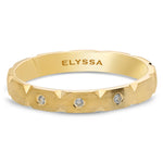 14K Gold 3mm Modern Wedding Band with Diamonds gold solid
