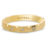 14K Gold 3mm Modern Wedding Band with Diamonds gold solid