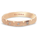 14K Gold 3mm Modern Wedding Band with Diamonds rose gold