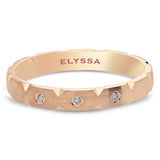 14K Gold 3mm Modern Wedding Band with Diamonds rose gold