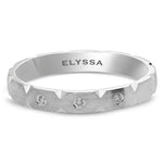 14K Gold 3mm Modern Wedding Band with Diamonds white gold