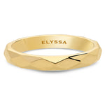 14K Gold 3mm Multi Faceted Wedding Band gold