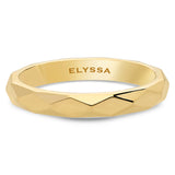 14K Gold 3mm Multi Faceted Wedding Band gold