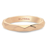 14K Gold 3mm Multi Faceted Wedding Band rose gold