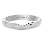 14K Gold 3mm Multi Faceted Wedding Band white gold