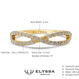 14K Gold Half Way Infinty Diamond Wedding Band