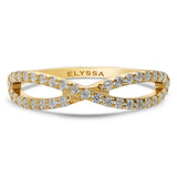 14K Gold Half Way Infinty Diamond Wedding Band