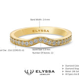14K Gold V Shape Rhythm Diamond Wedding Band