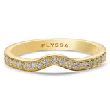 14K Gold V Shape Rhythm Diamond Wedding Band