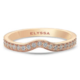 14K Gold V Shape Rhythm Diamond Wedding Band