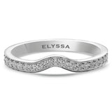 14K Gold V Shape Rhythm Diamond Wedding Band