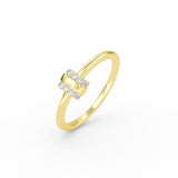 14 K Gold Vertical Bar Diamond Ring